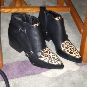 leopard print ankle boots